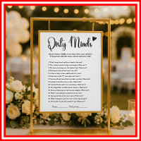 Dirty Minds Bridal Shower Game Humour Funny Adult 