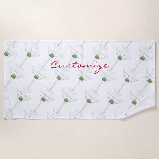 Dirty Olive Martini Thunder_Cove Beach Towel (Front)