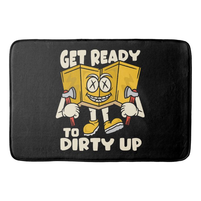 Dirty outdoor - camping funny bath mat (Front)
