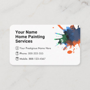 Dirty Paint Splatter Home Painting Painter Business Card