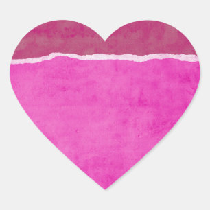 Dirty ripped pink paper heart sticker