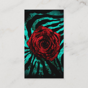 Dirty Rose Aqua Zebra Business Card