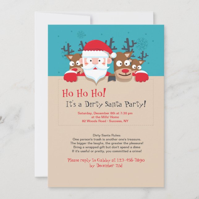 Dirty Santa Party Invitation (Front)