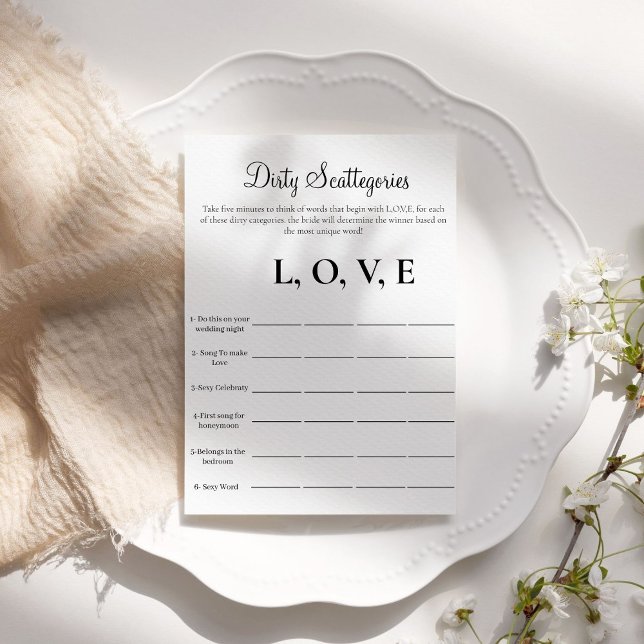 Dirty Scattegories bachelorette party game Invitation (Creator Uploaded)