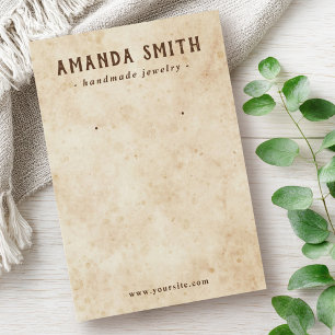 Dirty shabby vintage paper earring display card