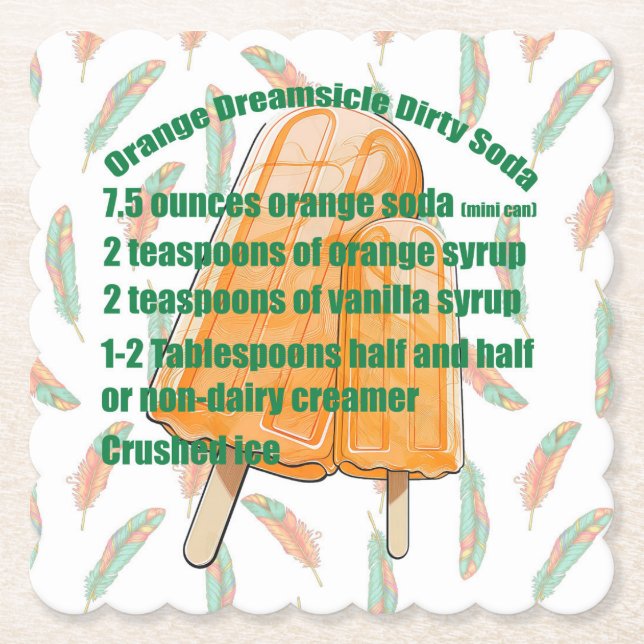 Dirty Soda Orange Recipe Coaster (Front)