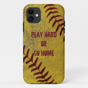 Dirty Softball iPhone Cases with YOUR TEXT