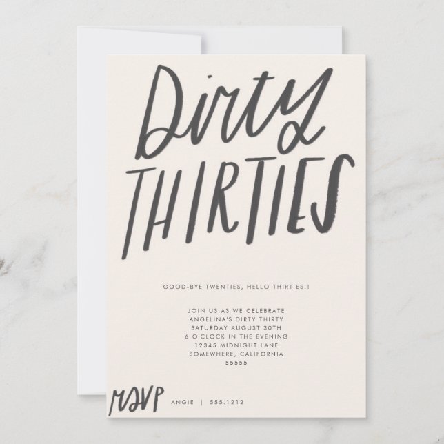 DIRTY THIRTIES PARTY INVITE (Front)