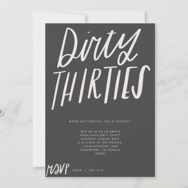 DIRTY THIRTIES PARTY INVITE (Front)