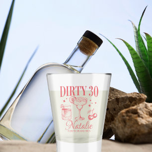 Dirty Thirty 30th Birthday Party Pink Personalised Shot Glass