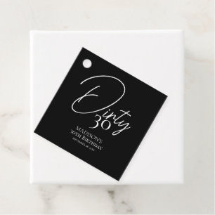 Dirty Thirty 30th Black & White Birthday Favour Tags