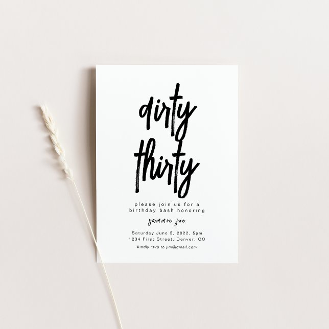 Dirty Thirty Birthday Invitation Template (Creator Uploaded)