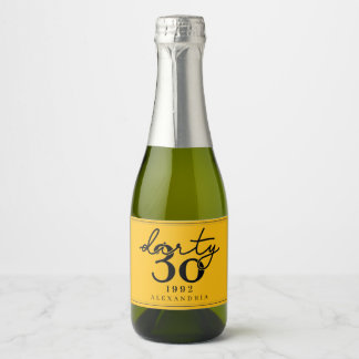 Dirty Thirty - Birthday - Mini Sparkling Wine Labe Sparkling Wine Label