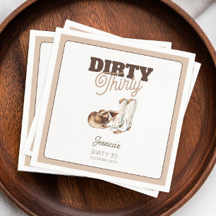 Dirty Thirty Cocktail Western 30th Birthday Party Napkin