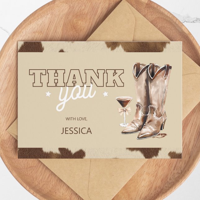 Dirty Thirty Country Western Rustic 30th Birthday Thank You Card (Dirty Thirty Country Western Rustic 30th Birthday Thank You Card)