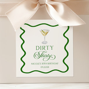 Dirty Thirty Dirty Martini Birthday Party Square Sticker