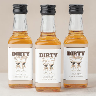 Dirty Thirty Espresso Martini 30th Birthday Party Liquor Bottle Label