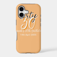 Dirty thirty orange white simple retro birthday ad
