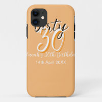 Dirty thirty orange white simple retro birthday ad