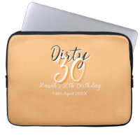 Dirty thirty orange white simple retro birthday ad