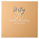 Dirty thirty orange white simple retro birthday ad tile<br><div class="desc">Customise template design</div>