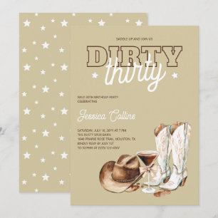 Dirty Thirty Rustic Country 30th Birthday Party Invitation
