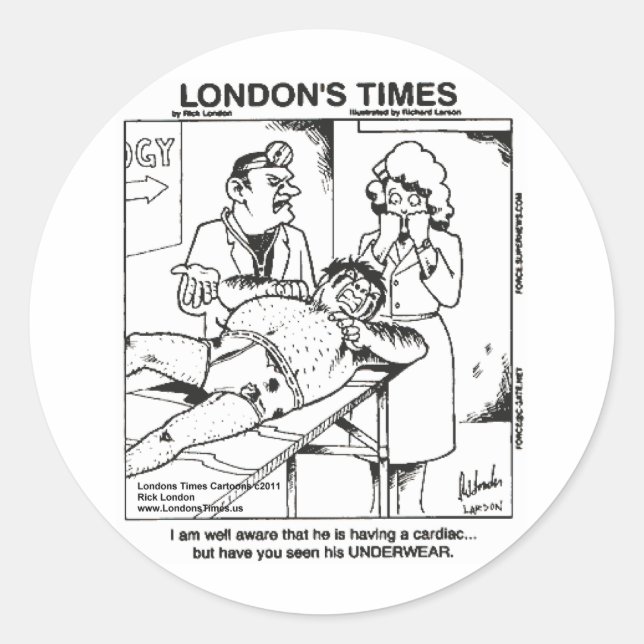 Dirty Underwear & Hospitals Funny Gifts & Tees Classic Round Sticker (Front)