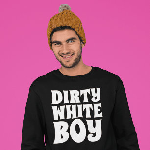 DIRTY WHITE BOY MEN'S VINTAGE T-SHIRT SWEATSHIRT