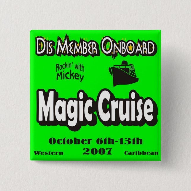 dis boards pin12B 15 Cm Square Badge (Front)