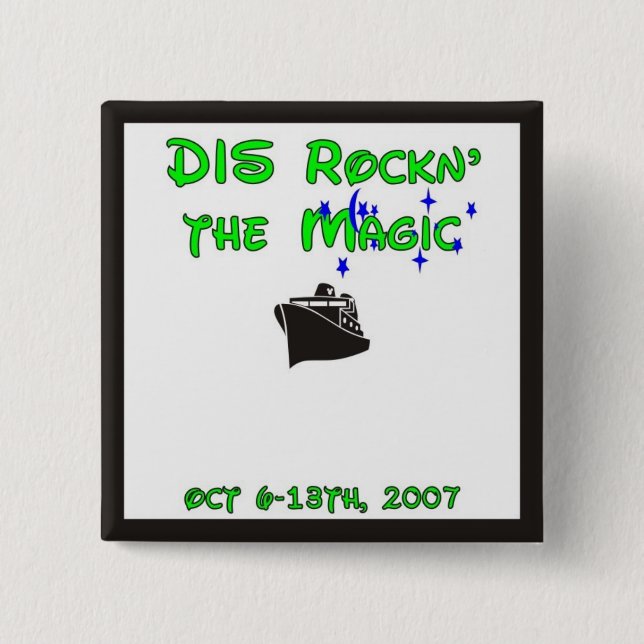 dis boards pin14-customise this one! 15 cm square badge (Front)