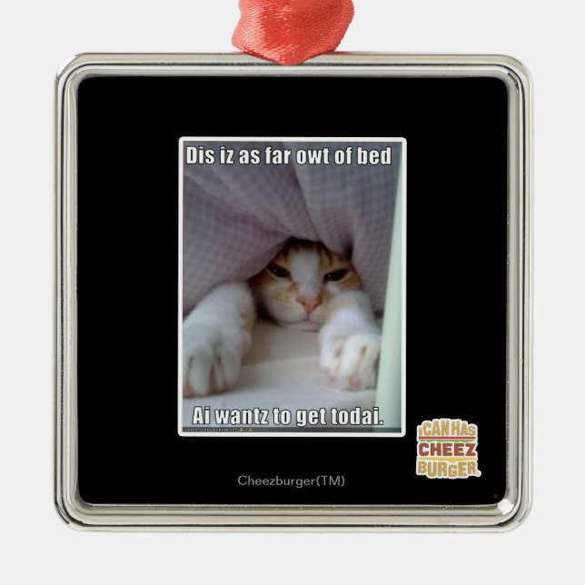 Dis iz as far owt of bed.. metal tree decoration (Front)