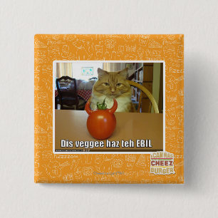 Dis veggee haz the EBIL 15 Cm Square Badge