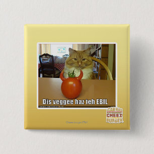 Dis veggee haz the EBIL 15 Cm Square Badge