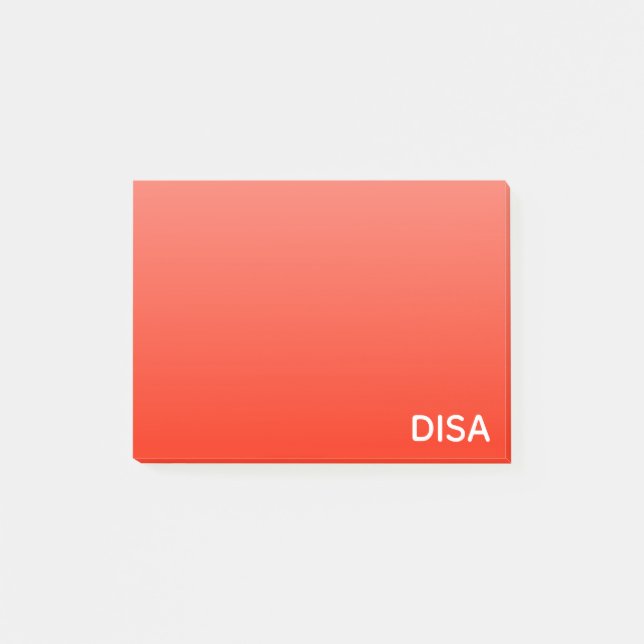 Disa Red color name Post-it Notes (Front)