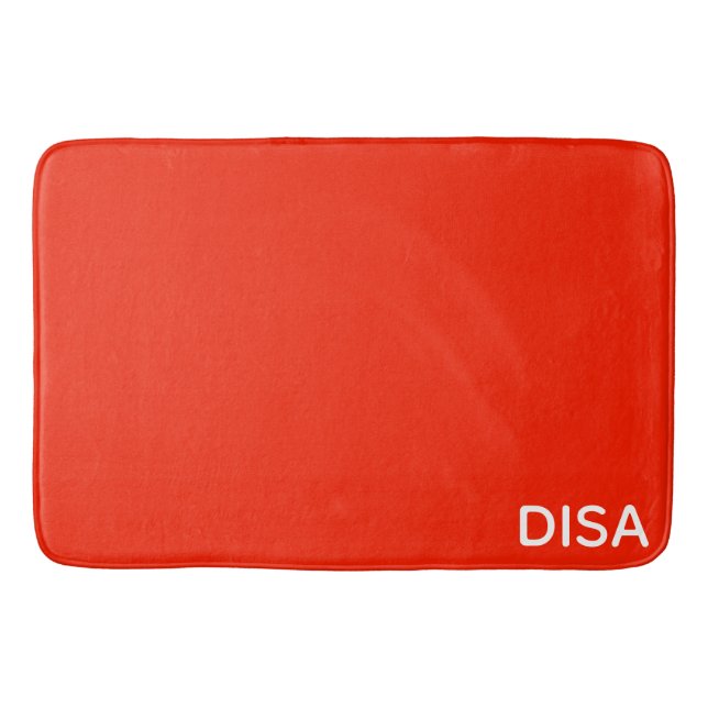 Disa Red colour name Bath Mat (Front)