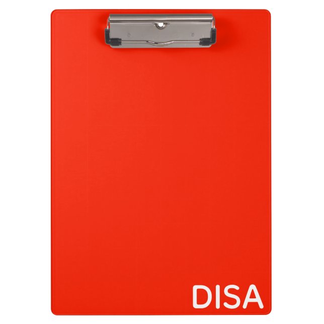 Disa Red colour name Clipboard (Front)