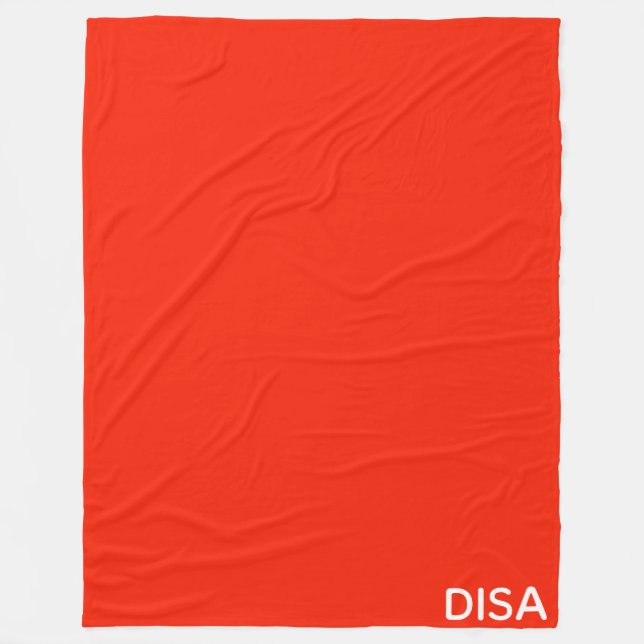 Disa Red colour name Fleece Blanket (Front)