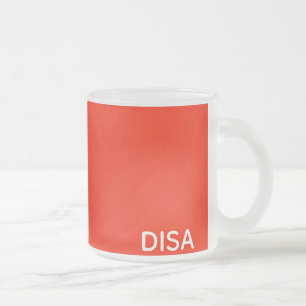Disa Red colour name Frosted Glass Coffee Mug