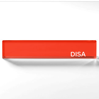 Disa Red colour name Nameplate