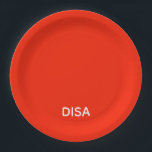 Disa Red colour name Paper Plate<br><div class="desc">Disa Red colour name</div>