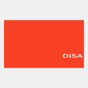 Disa Red colour name Rectangular Sticker