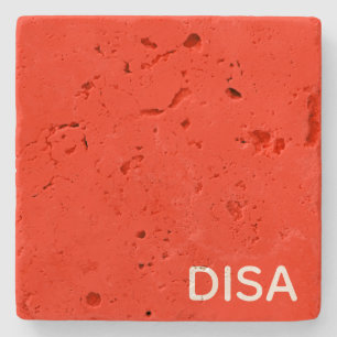 Disa Red colour name Stone Coaster
