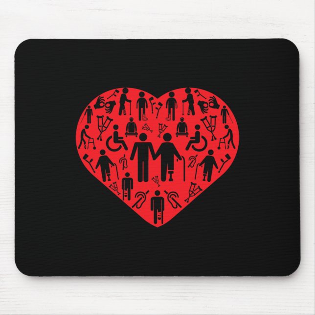 Disabilities love Wheelchair Quadriplegic Parapleg Mouse Pad (Front)