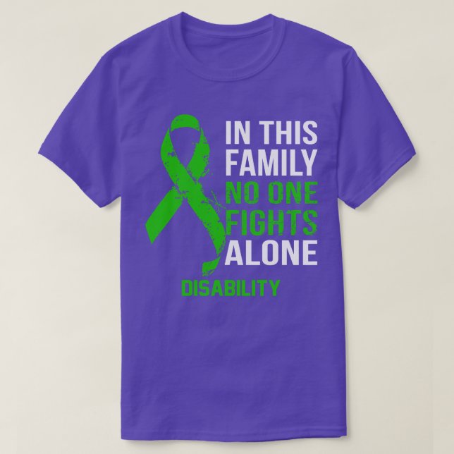 Disability Awareness No One Fights Alone Hope For  T-Shirt (Design Front)