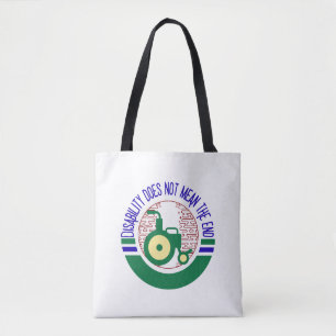 Disability Does Not Mean The End Inspirational Quo Tote Bag