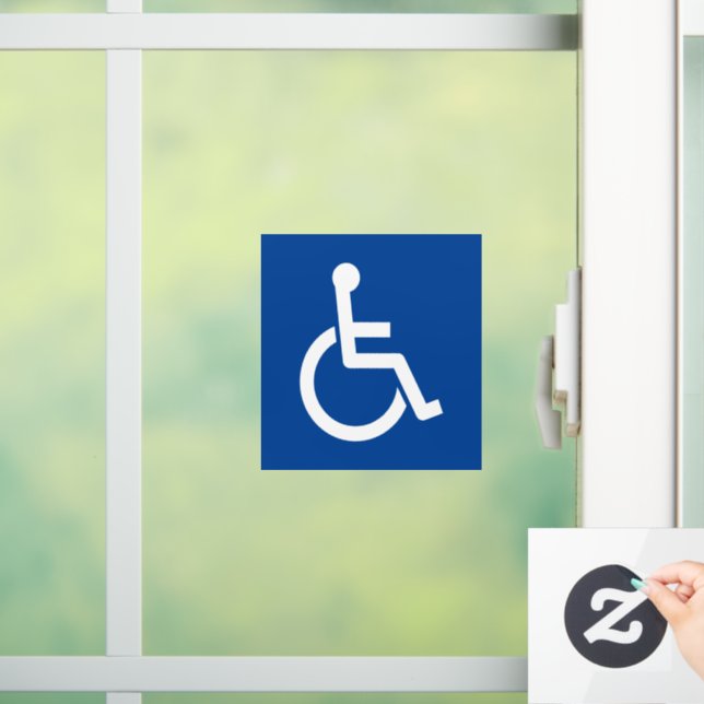 Disability handicap wheelchair sign window cling (Home)