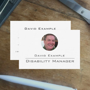 Disability Manager with Photo of Holder Business Card