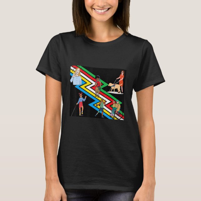 Disability Pride Flag   Disability Visibility T-Shirt (Front)