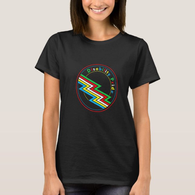 Disability Pride Flag Disabled Month Disability Aw T-Shirt (Front)