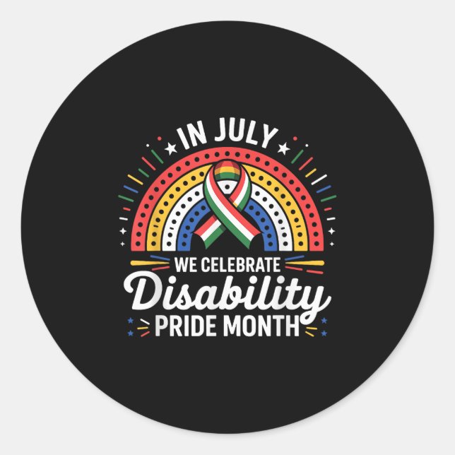 Disability Pride Flag July Disabled Pride Month Aw Classic Round Sticker (Front)